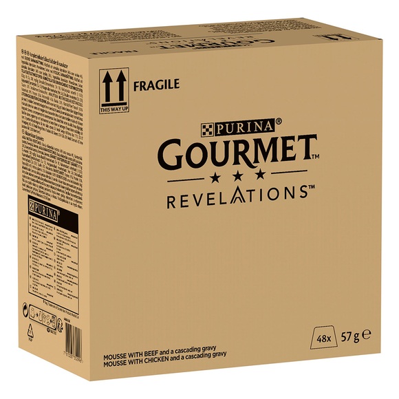 Sparpaket Gourmet Revelations Mousse Katzenfutter 48 x 57 g - Rind und Huhn