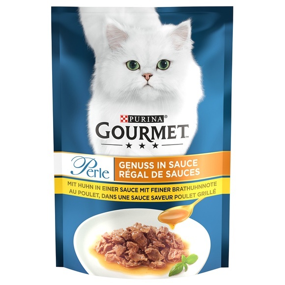 Gourmet Perle Genuss in Sauce 24 x 85 g - Huhn in Soße mit feiner Brathuhnnote
