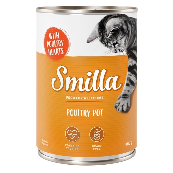 Smilla Geflügeltöpfchen 6 x 400 g - zartes Geflügel mit Geflügelherzen