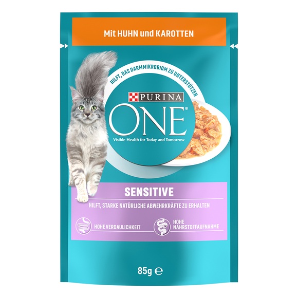 Purina ONE Sensitive 6 x 85 g - mit Huhn & Karotten