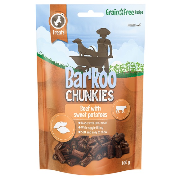 Barkoo Chunkies Gefüllte Sticks - 100 g Rind & Süsskartoffel