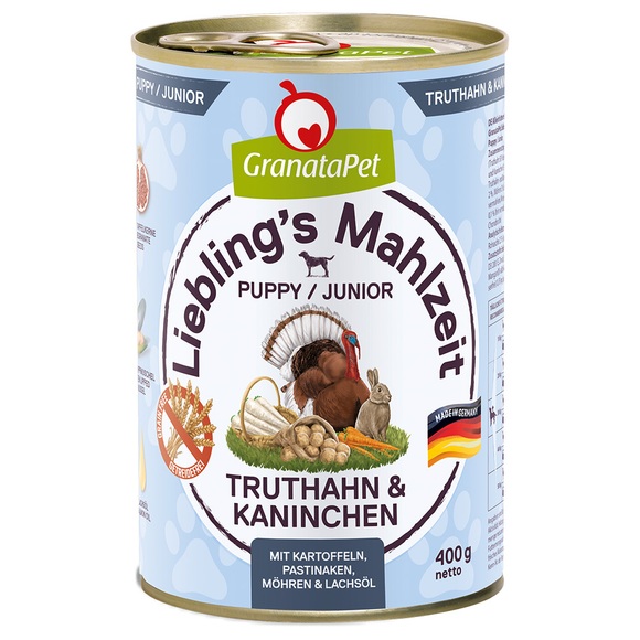 Granatapet Liebling's Mahlzeit 6 x 400 g - Junior Truthahn & Kaninchen