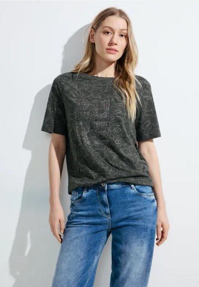 Cecil T-Shirt, mit Strass-Steinen