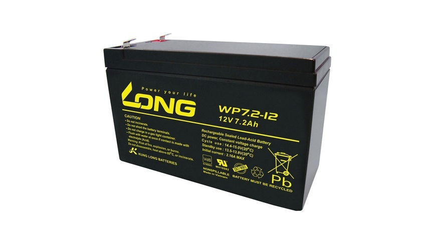 Kung Long VdS-Blei-AGM-Akku WP7.2-12, 12V, 7,2 Ah