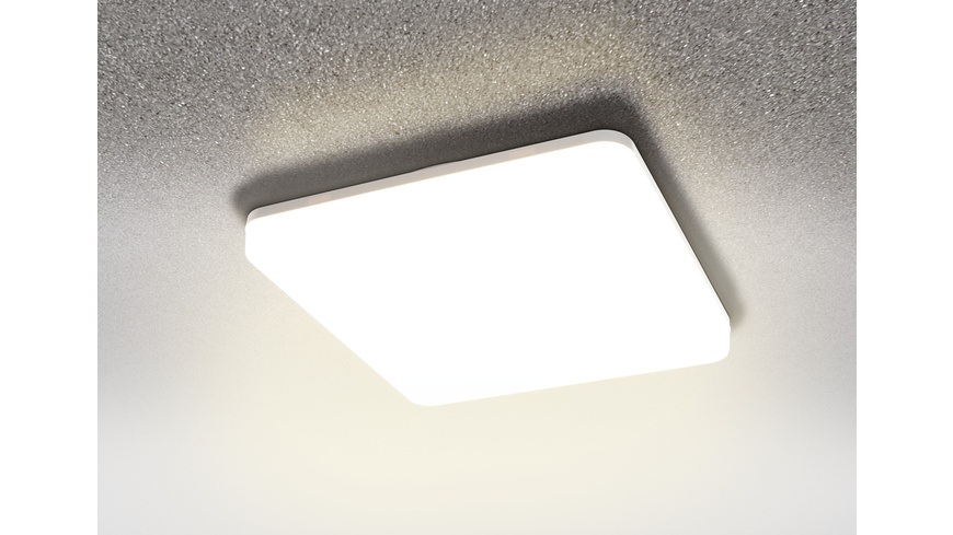 HEITRONIC 18-W-LED-Wand-/Deckenleuchte Pronto mit Bajonett-Anschluss, eckig, warmweiß, IP54