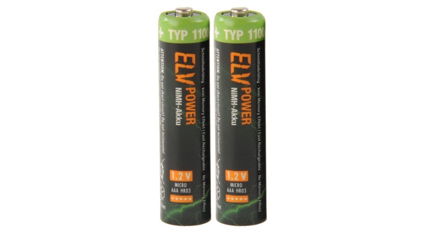 ELV Power NiMH-Akku Micro Typ 1100, 1050 mAh, 2er Pack
