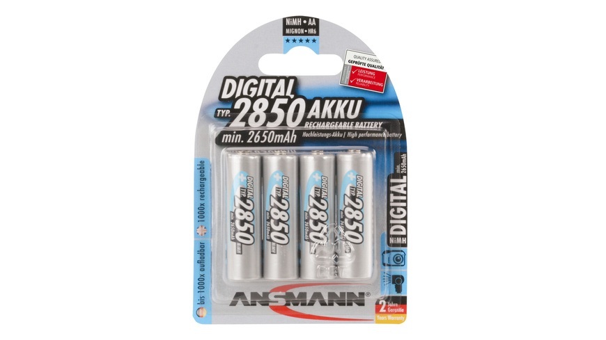 Ansmann DIGITAL NiMH Akku, Mignon AA, Typ 2850, R6 4er Pack