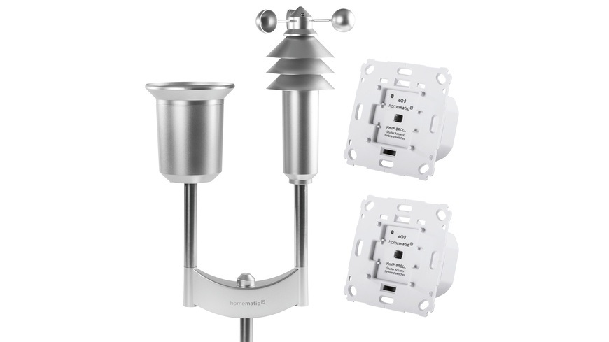 Homematic IP Erweiterungsset Beschattung mit 2x Rollladenaktor und Wettersensor Plus