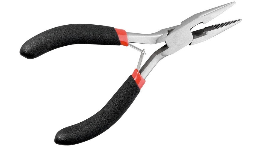 Goobay - Flachzange Halbrund 125 mm mit geriffelten Backen (2,5 cm)