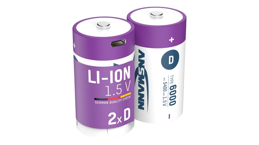 Ansmann Mono D Typ 6000 (min. 5400 mAh) ? 2er Karton Akku Batterie