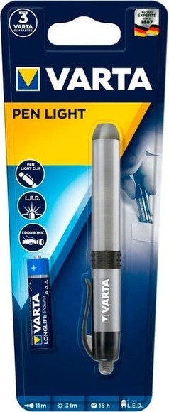 Varta LED Pen Light - Stift-Taschenlampe (Silber)