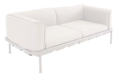 Dock Sofa / L 195 cm - Stoff - Emu weiß en metall/textil