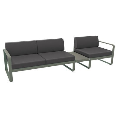 Bellevie Sofa / n° 1 B - L 275 cm - Stoff graphit - Fermob grau en metall/textil