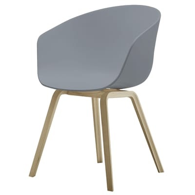 About a chair AAC 22 Sessel - 4 Füße - Hay grau en plastikmaterial/holz
