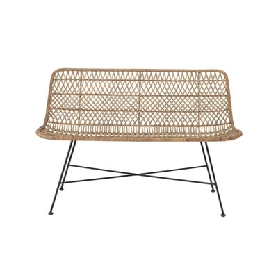 Hallie Sitzbank / L 120 cm - Rattan - Bloomingville beige/holz natur en faser