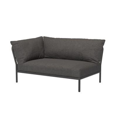 Level 2 Sofa / Extra weiche Rückenlehne - Eckmodul links - L 139 x T 92,5 cm - Houe grau en textil