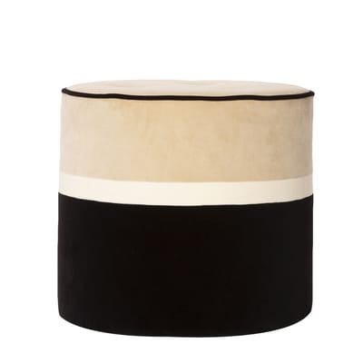 Léo Small Sitzkissen / Ø 42 x H 43 cm - Velours - Maison Sarah Lavoine schwarz/beige en textil