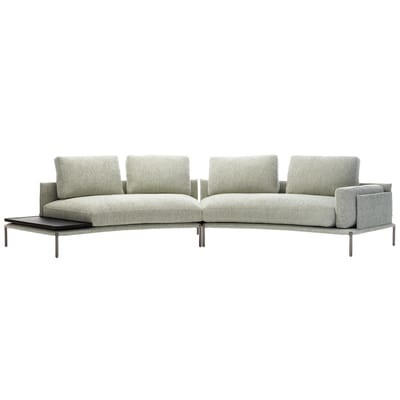 Noah Ecksofa / Veränderbar - 375 x 155 cm / Holzarmlehne links - Zanotta beige en textil