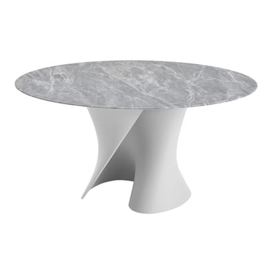 Runder Tisch S stein grau / Ø 140 cm - Tischplatte aus Marmor - MDF Italia grau en stein