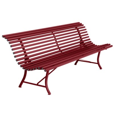 Louisiane Bank mit Rückenlehne / L 200 cm - Metall - Fermob rot en metall