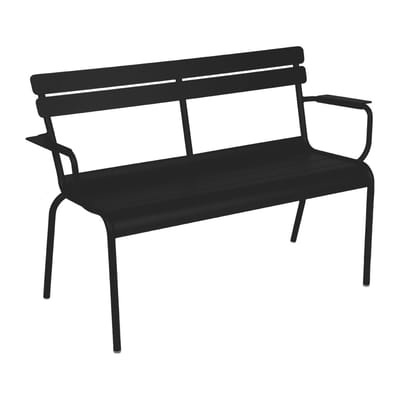 Luxembourg Bank mit Rückenlehne / 2-Sitzer - L 131 cm - Fermob schwarz en metall