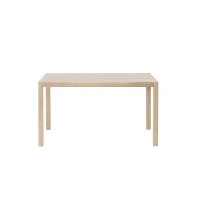 Workshop rechteckiger Tisch / Linoleum - 130 x 65 cm - Muuto grau/holz natur en holz