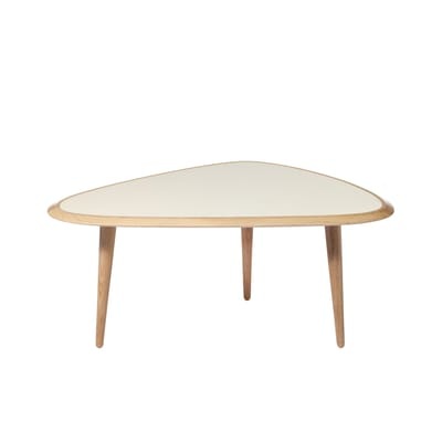 Couchtisch Small weiß beige holz natur / 85 x 53 cm - Lack - RED Edition weiß en holz