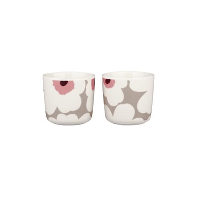 Unikko Kaffeetasse / Ohne Henkel - 2er-Set - Marimekko beige en keramik