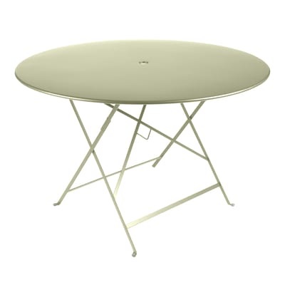 Bistro Klapptisch / Ø 117 cm - für 6 bis 8 Personen - mit Sonnenschirmloch - Fermob grün en metall