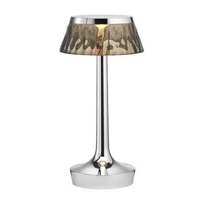 Bon Jour Unplugged Lampe ohne Kabel / LED - mit Micro-USB-Ladekabel - Flos grau en plastikmaterial