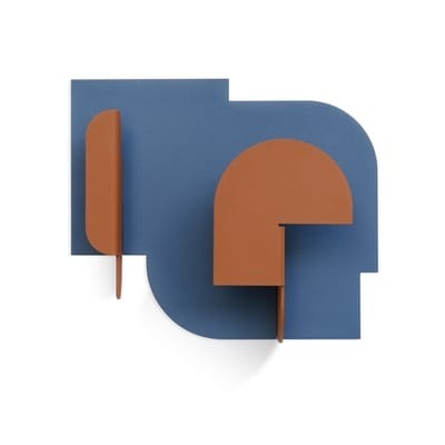 Urba 03 Wandgarderobe / 2 Kleiderhaken - Presse citron blau/orange en metall