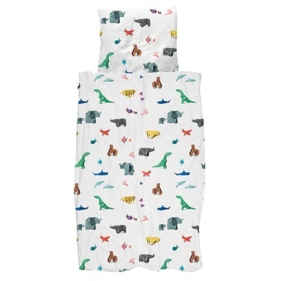 Paper Zoo Bettwäsche-Set für 1 Person / 140 x 200 cm - Snurk bunt en textil