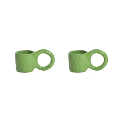 Donut Small Espressotasse / Ø 6 x H 5,5 cm - 2er-Set - Petite Friture grün en keramik