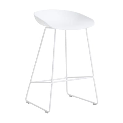 Barhocker About a stool AAS 38 LOW plastikmaterial weiß / H 65 cm - Recycelt - Hay weiß en plastikmaterial