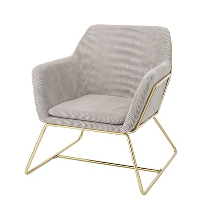 Gepolsterter Sessel Bass textil gold beige / Cordsamt - Bloomingville gold en textil