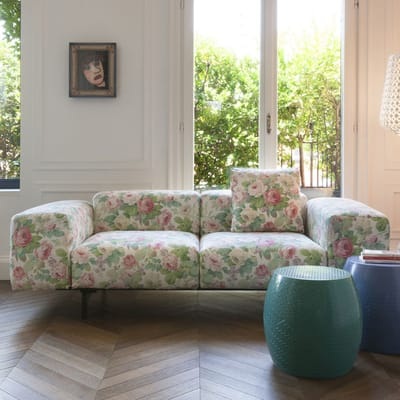 Largo Sofa 2 Sitze / L 226 cm - Kartell rosa/bunt/grün en textil