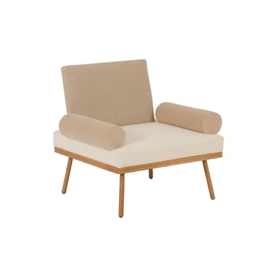 Rue du Mail Gepolsterter Sessel / Exklusiv - Lelièvre Paris beige/holz natur en textil