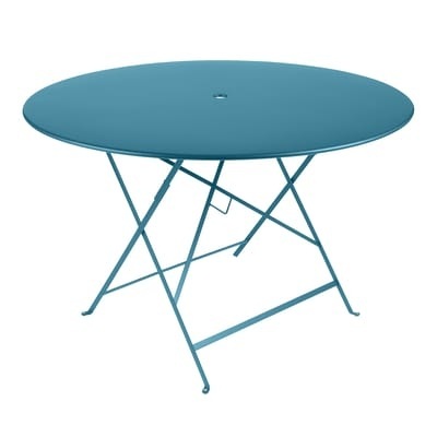 Klapptisch Bistro metall blau / Ø 117 cm - 6/8 personnes - Trou parasol - Fermob blau en metall