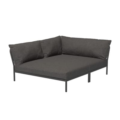 Level 2 Cozy Sofa / Weiche Rückenlehne & tiefe Sitzfläche - Eckmodul links - L 173,5 x T 139 cm - Houe grau en textil