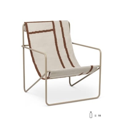 Desert Sessel / Gestell beige Plastikflaschen-Recycling - Ferm Living weiß/beige en textil