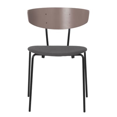Herman Stapelbarer Stuhl / Sitzfläche aus Stoff - Ferm Living rosa/grau en textil/holz
