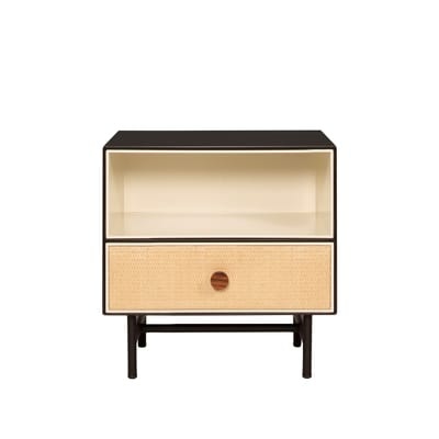 Essence Nachttisch / Holz & Rattan - Maison Sarah Lavoine schwarz en holz