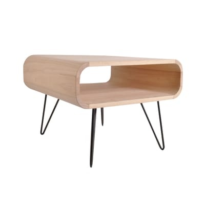 Metro Square Medium Couchtisch / L 60 cm x H 46 cm - XL Boom holz natur en metall/holz