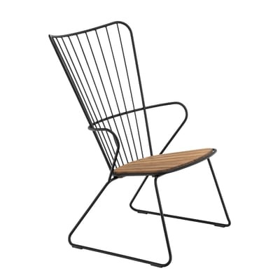 Houe - Gartenstuhl PAON - schwarz - Holz - 59cm
