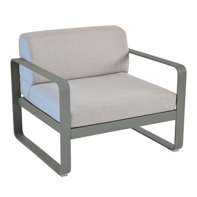Bellevie Lounge Gepolsterter Sessel / Bezug grau - Fermob grau/beige en metall/textil