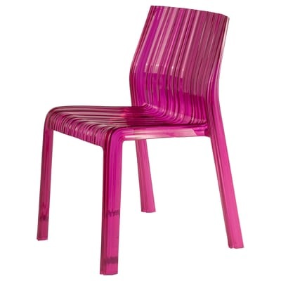 Stapelbarer Stuhl Frilly plastikmaterial rosa Transparente Ausführung - Kartell rosa en plastikmaterial