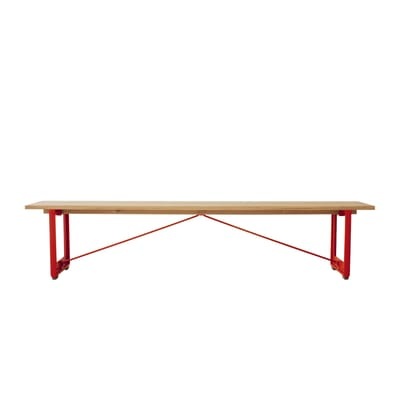 Brut Bank / Holz & Gusseisen - L 220 cm - Magis rot/holz natur en metall/holz