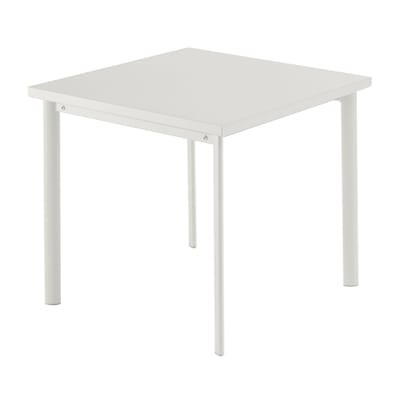 Star quadratischer Tisch / 70 x 70 cm - Emu weiß en metall
