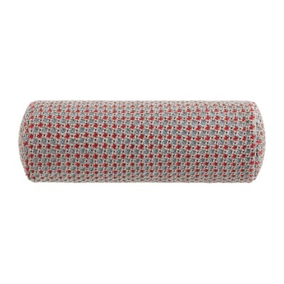 Garden Layers Kissen / Nackenrolle klein - handgewebt - Gan blau/rot en textil