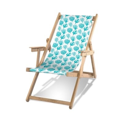 Liegestuhl Bali holz blau / Mit Armlehnen - PÔDEVACHE blau en holz